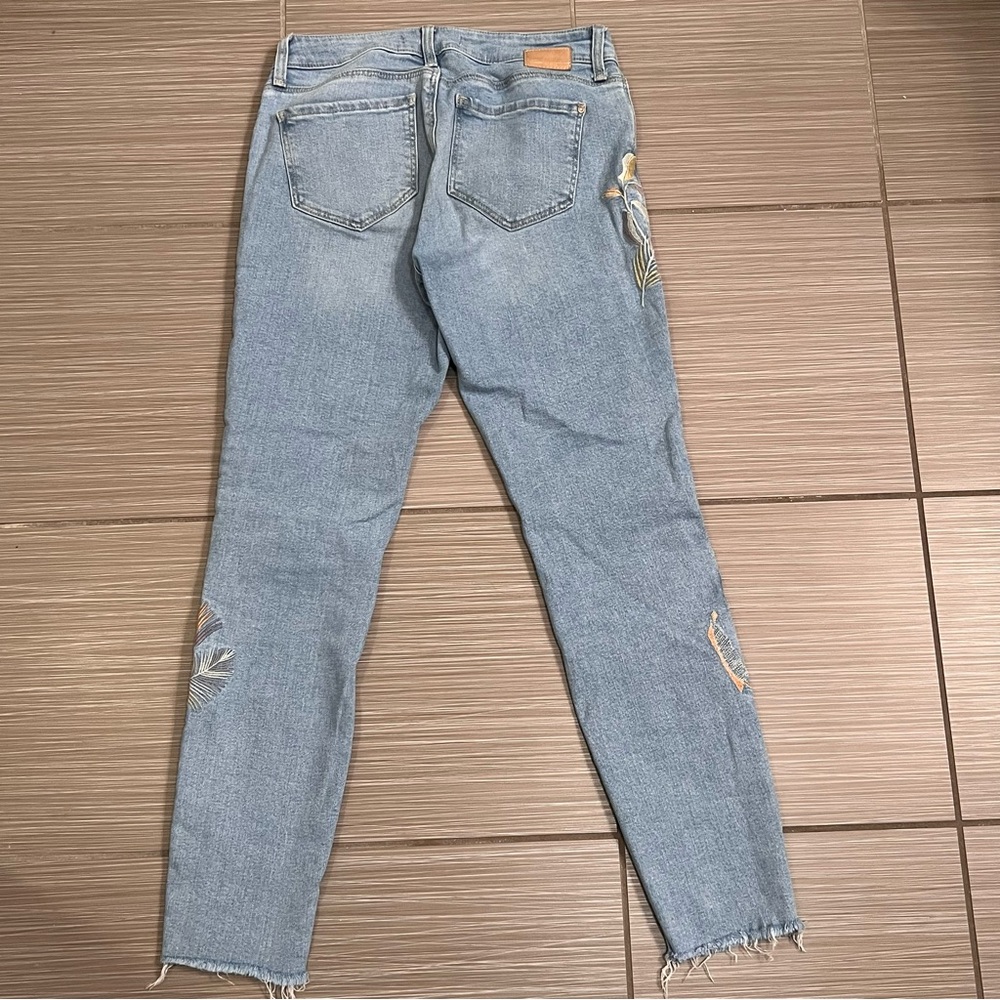 Mavi Womens Adriana Blue Mid Rise Embroidered Denim Skinny Jeans 0 25 - Picture 5 of 16